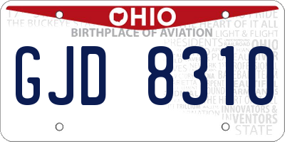 OH license plate GJD8310