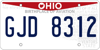 OH license plate GJD8312