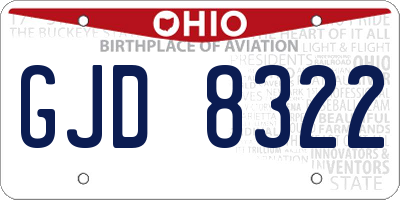 OH license plate GJD8322