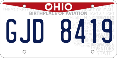 OH license plate GJD8419