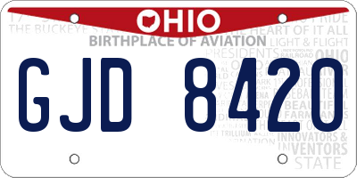 OH license plate GJD8420