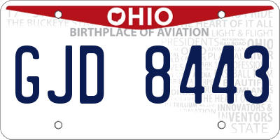 OH license plate GJD8443