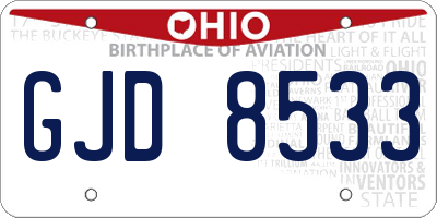 OH license plate GJD8533