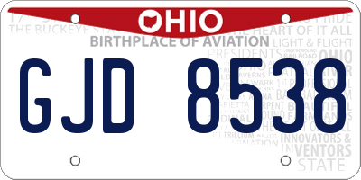 OH license plate GJD8538