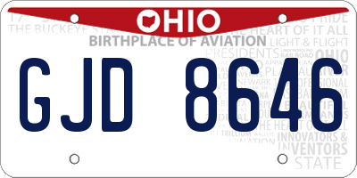 OH license plate GJD8646