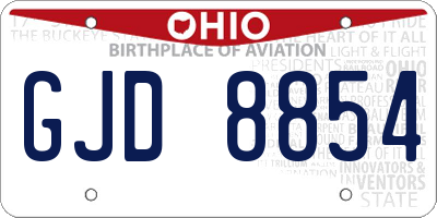 OH license plate GJD8854