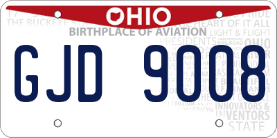 OH license plate GJD9008