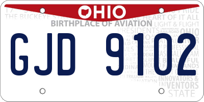 OH license plate GJD9102