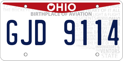 OH license plate GJD9114