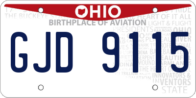 OH license plate GJD9115