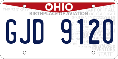 OH license plate GJD9120