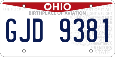 OH license plate GJD9381
