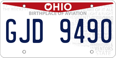 OH license plate GJD9490