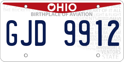 OH license plate GJD9912