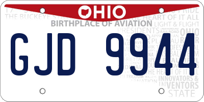 OH license plate GJD9944