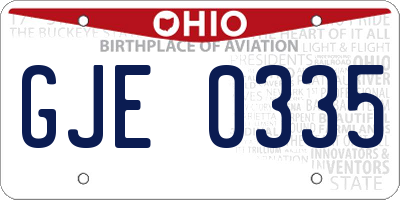 OH license plate GJE0335
