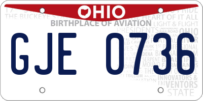 OH license plate GJE0736