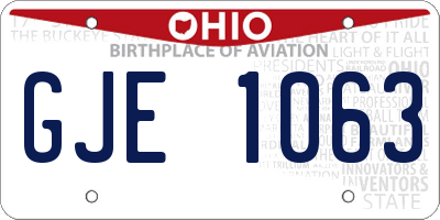 OH license plate GJE1063