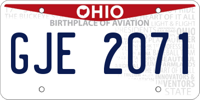 OH license plate GJE2071