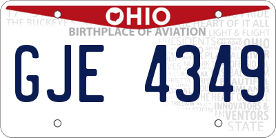 OH license plate GJE4349