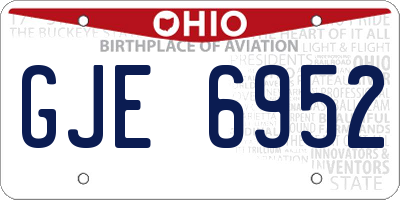 OH license plate GJE6952