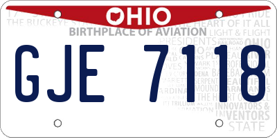 OH license plate GJE7118