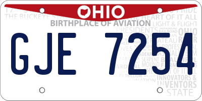 OH license plate GJE7254