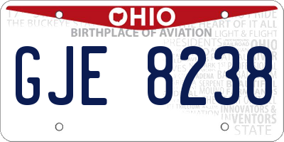 OH license plate GJE8238
