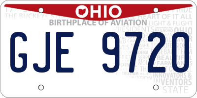 OH license plate GJE9720
