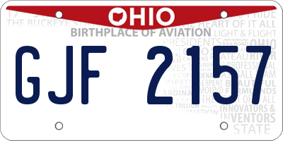 OH license plate GJF2157
