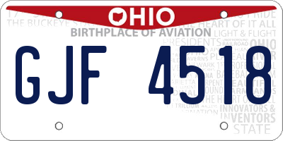 OH license plate GJF4518