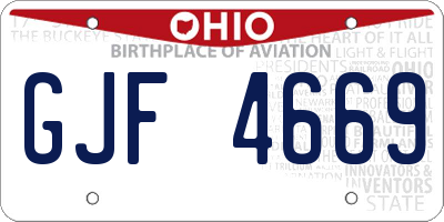 OH license plate GJF4669