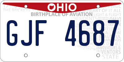 OH license plate GJF4687