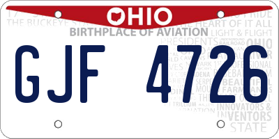 OH license plate GJF4726
