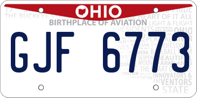 OH license plate GJF6773