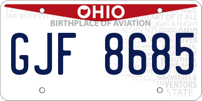 OH license plate GJF8685