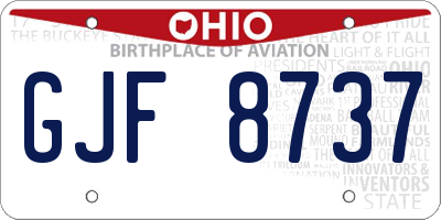 OH license plate GJF8737