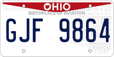 OH license plate GJF9864