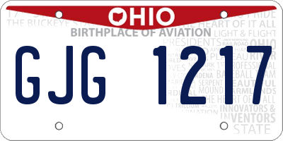 OH license plate GJG1217