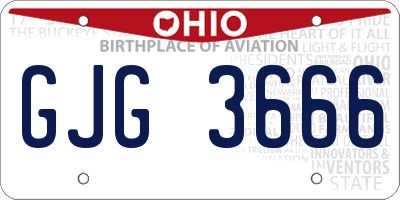OH license plate GJG3666