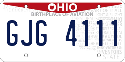 OH license plate GJG4111