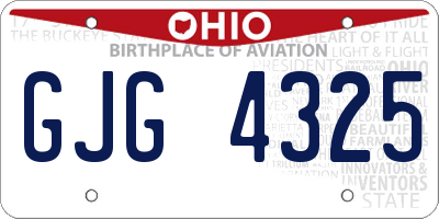 OH license plate GJG4325
