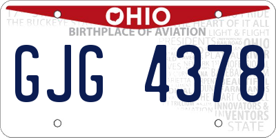 OH license plate GJG4378