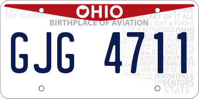OH license plate GJG4711