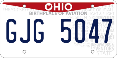 OH license plate GJG5047