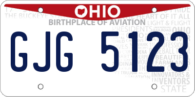 OH license plate GJG5123