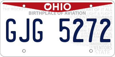 OH license plate GJG5272