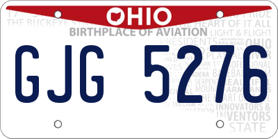 OH license plate GJG5276