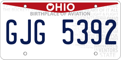 OH license plate GJG5392
