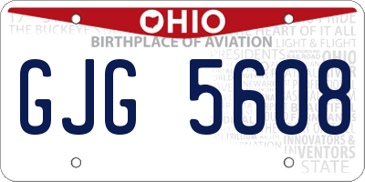 OH license plate GJG5608
